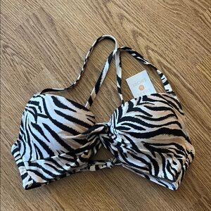 Zebra Print Women's Swimsuit Top